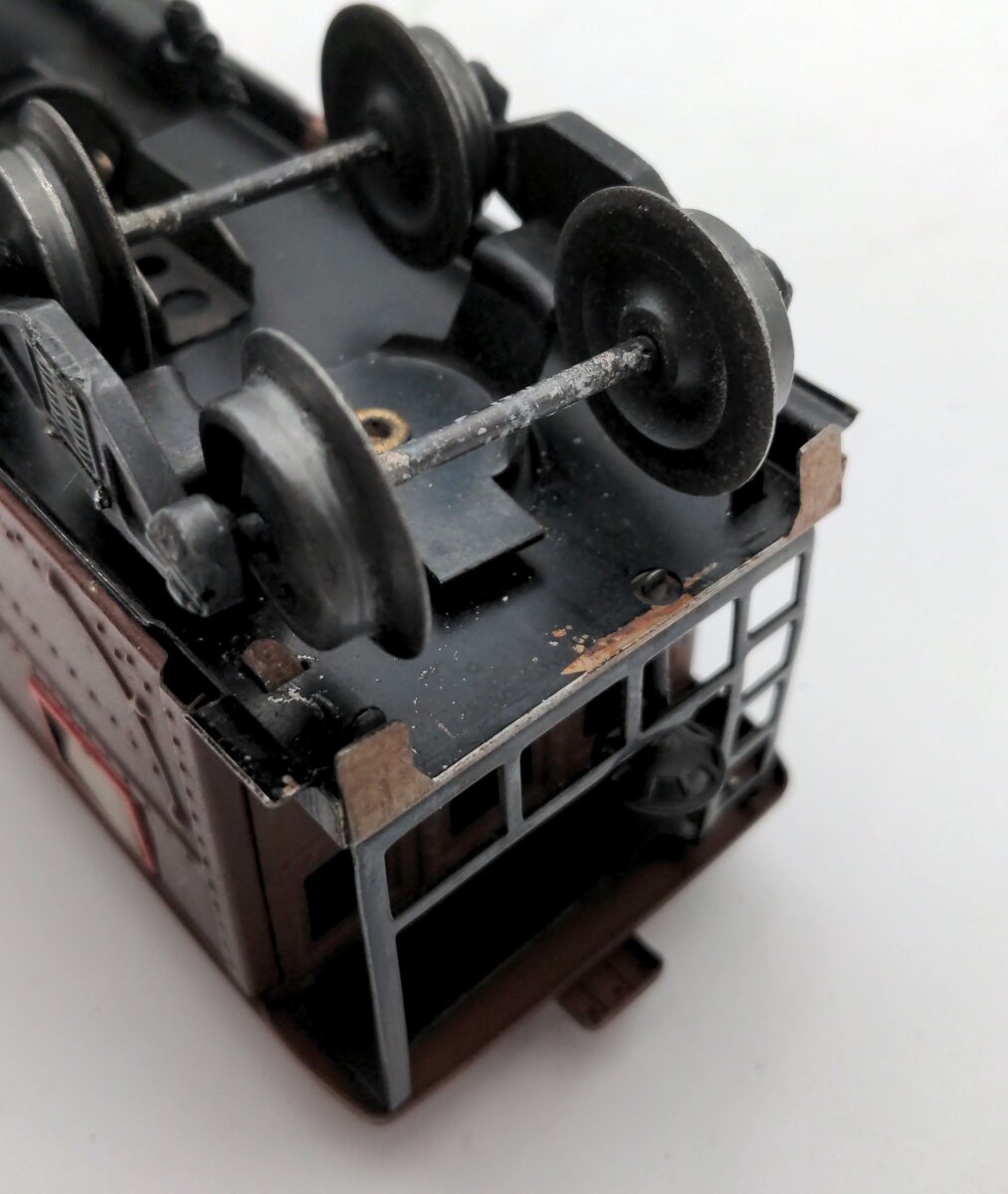 Lionel 2457 O PRR Tinplate Lighted Vintage Caboose Brown w/ Eastern Division VG