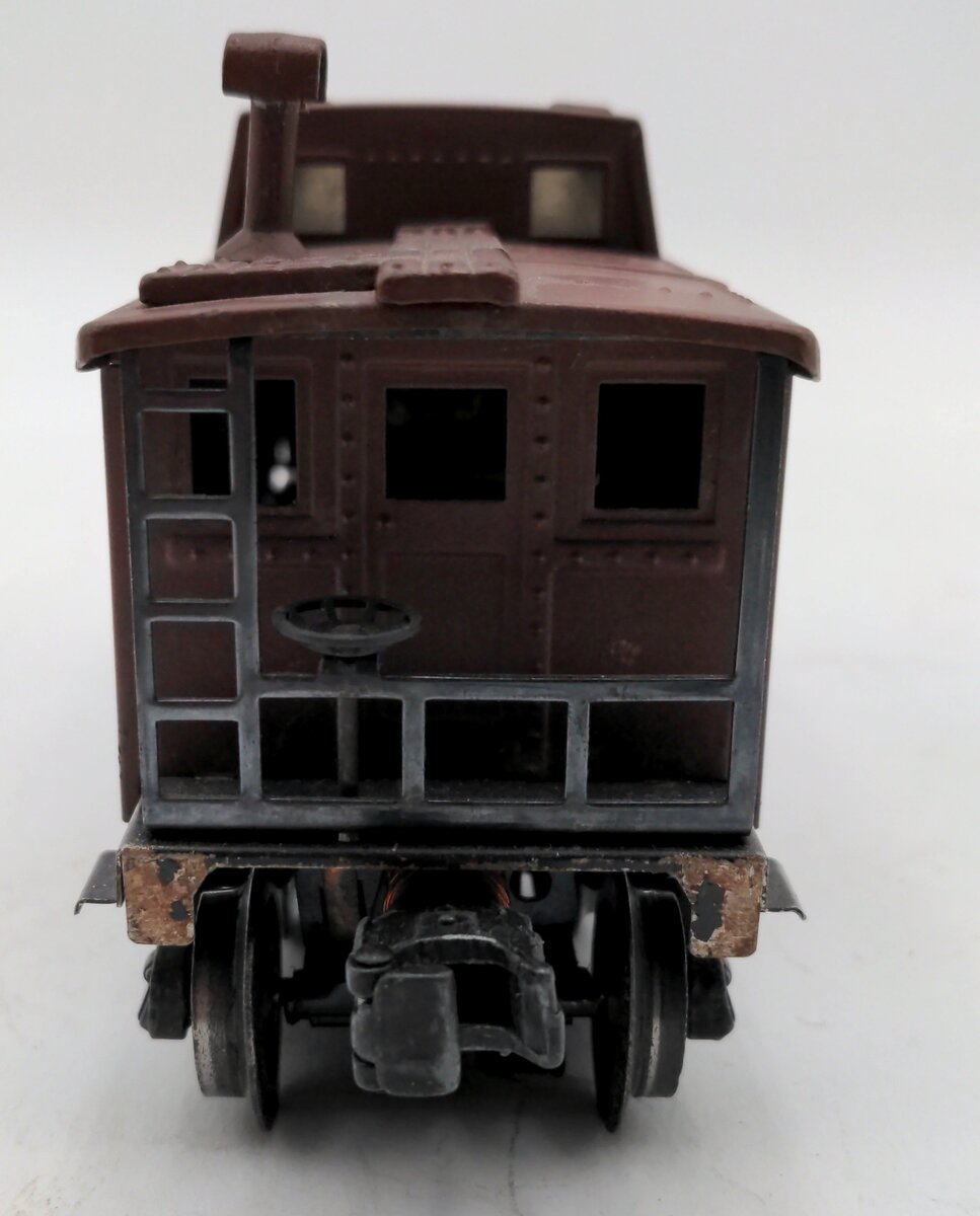 Lionel 2457 O PRR Tinplate Lighted Vintage Caboose Brown w/ Eastern Division VG
