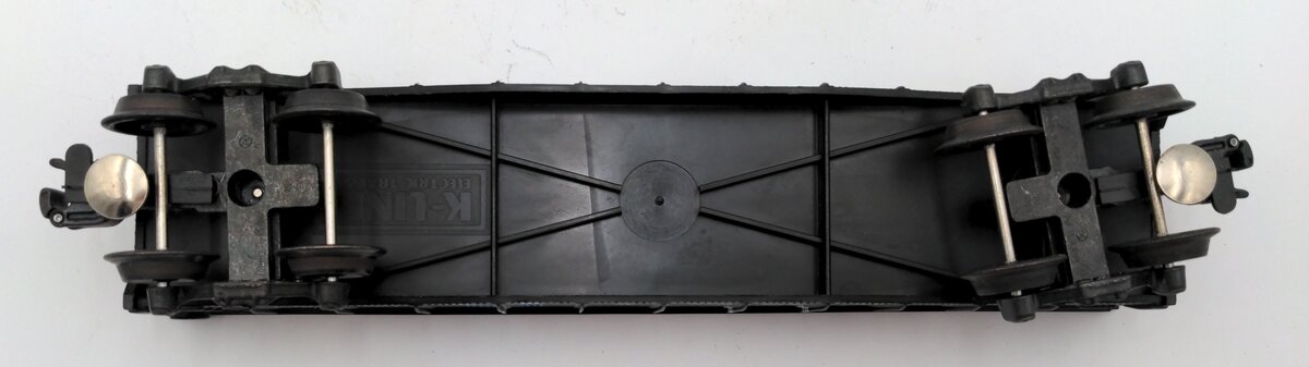 K-Line K6538 O Gauge Rock Island Black Gondola with Blue Cannisters EX