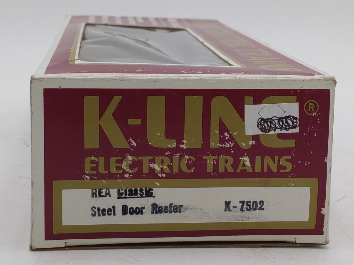 K-Line K-7502 O Gauge REA Steel Door Reefer Car LN/Box