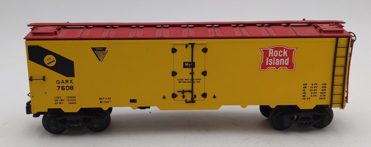 K-Line K7608 O Gauge Rock Island Refrigerator Car (3-Rail) VG/Box