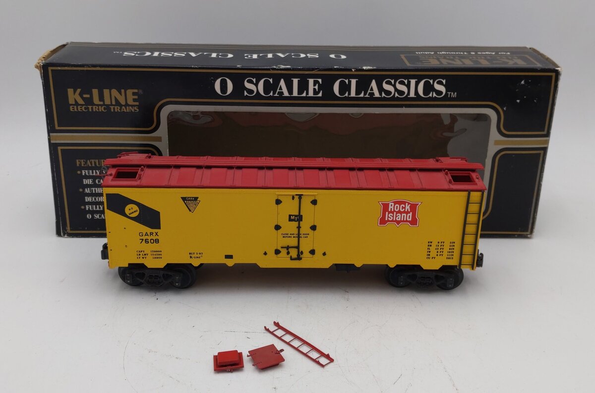 K-Line K7608 O Gauge Rock Island Refrigerator Car (3-Rail) VG/Box