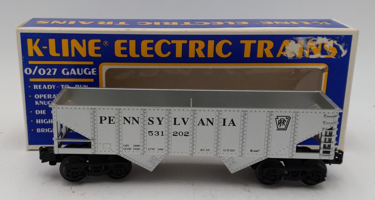K-Line K531202 O Pennsylvania 2-Bay Hopper w/Load LN/Box