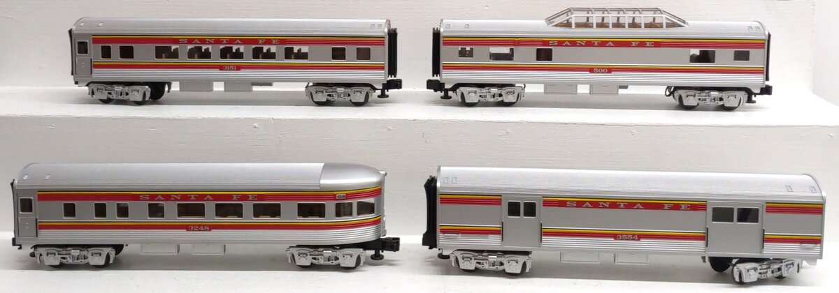 Lionel 6-29051 O AT&SF Streamline Passenger 4-pack VG/Box
