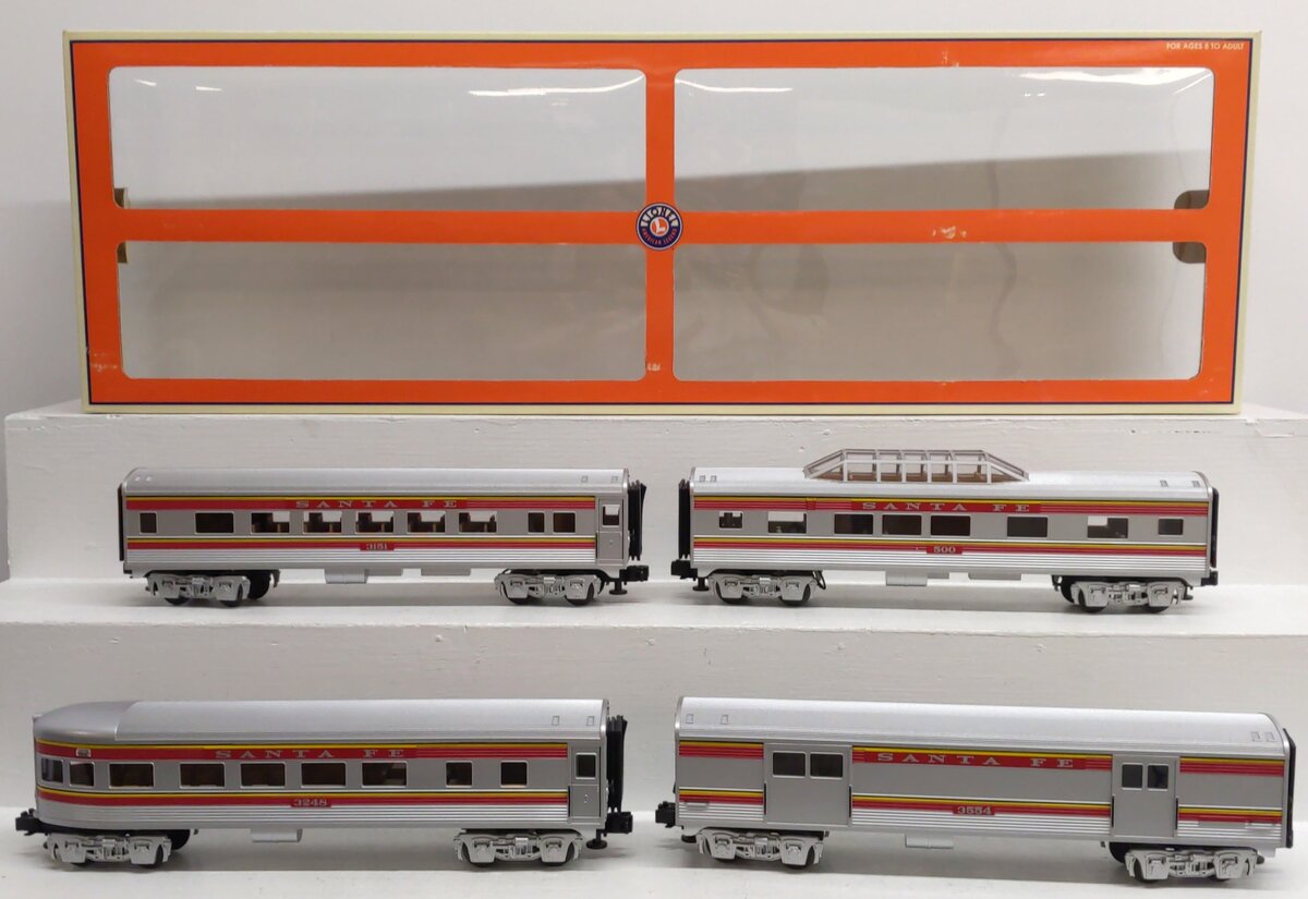 Lionel 6-29051 O AT&SF Streamline Passenger 4-pack VG/Box