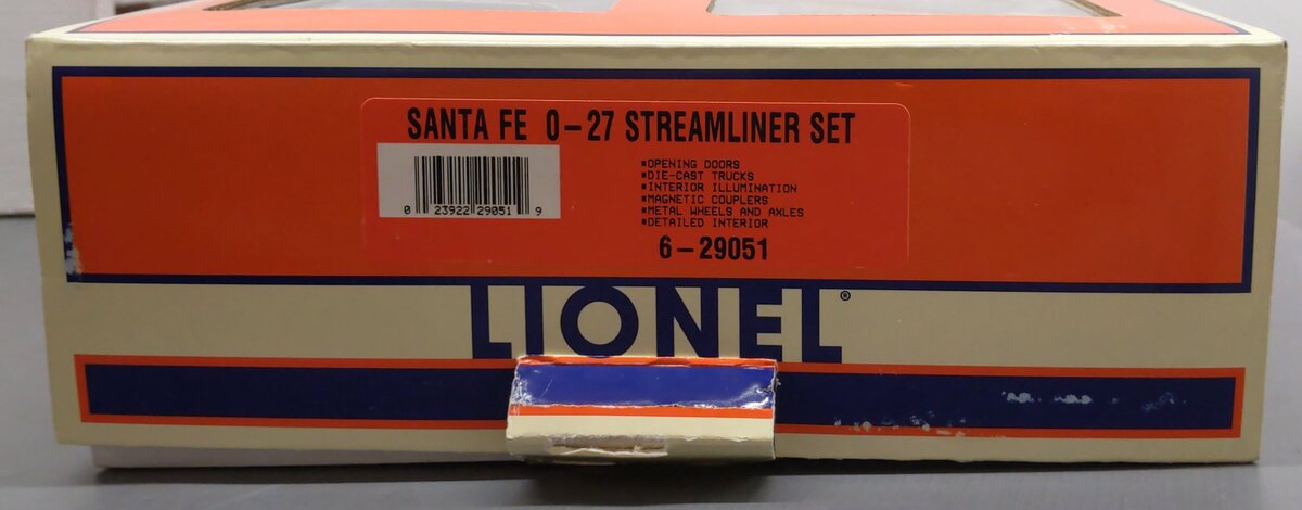 Lionel 6-29051 O AT&SF Streamline Passenger 4-pack VG/Box