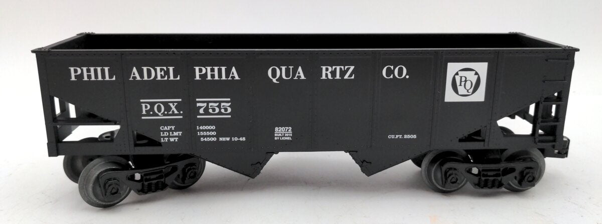 Lionel 6-82072 O Gauge Philadelphia Quartz 2-Bay Hopper #755 LN/Box