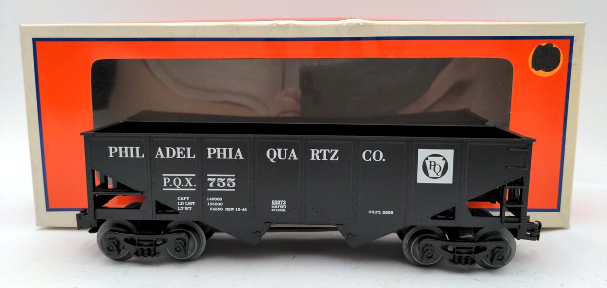 Lionel 6-82072 O Gauge Philadelphia Quartz 2-Bay Hopper #755 LN/Box