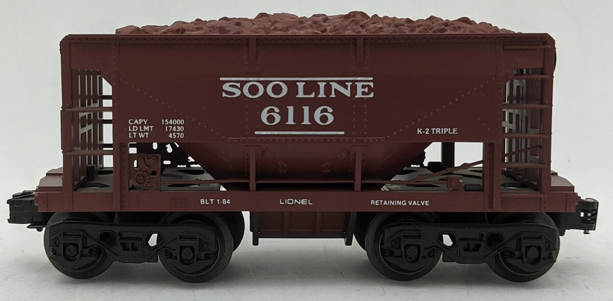 Lionel 6-6116 O Gauge SOO Line Ore Car #6116 w/ Ore Load LN/Box