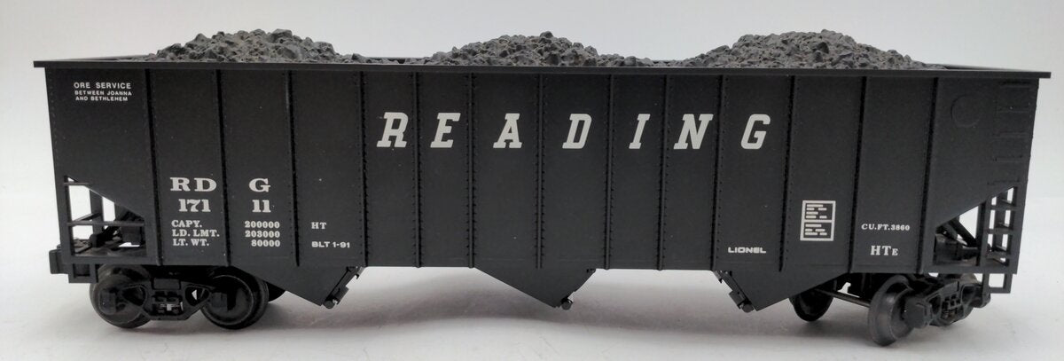 Lionel 6-17111 O Gauge Reading 3-Bay Hopper with Coal Load EX/Box