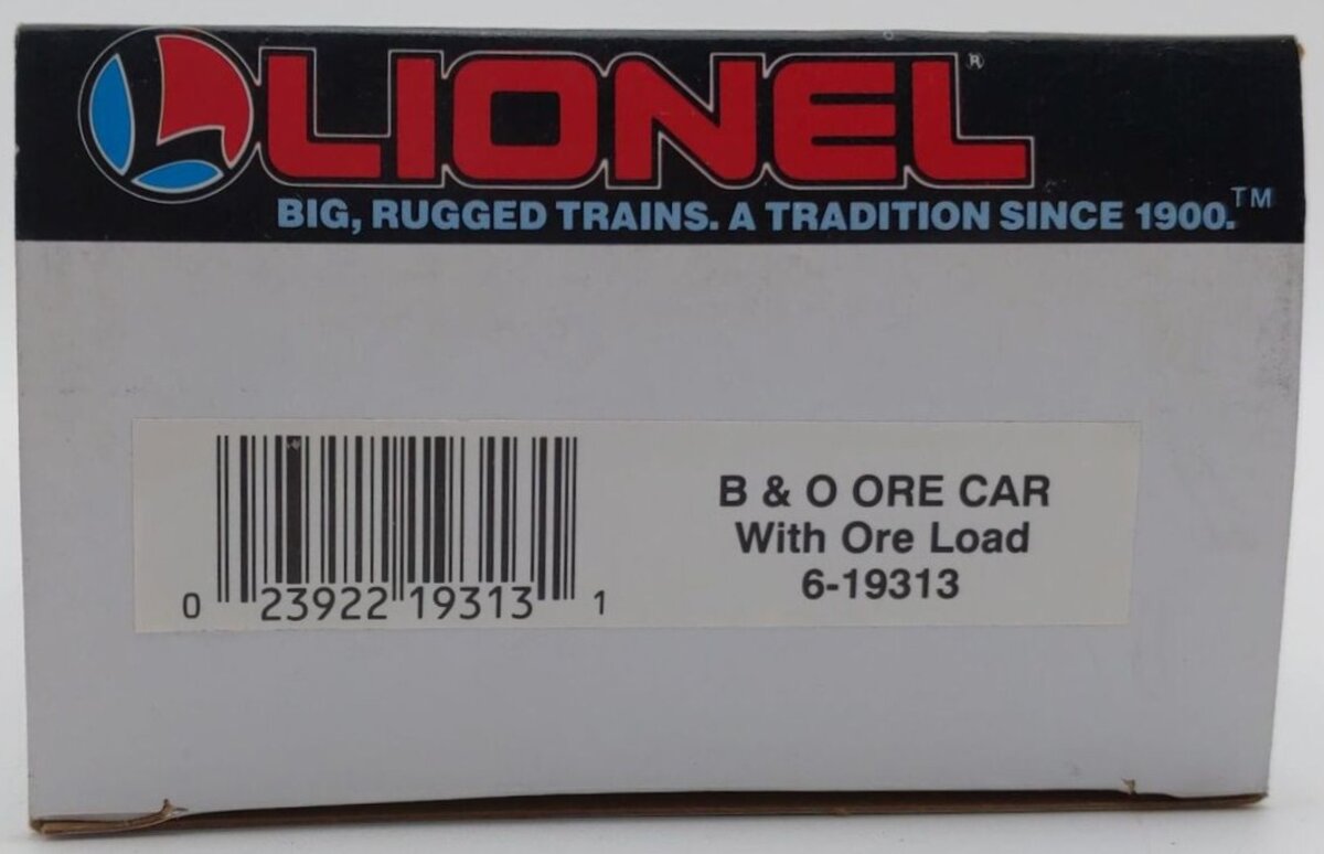 Lionel 6-19313 O Gauge Baltimore & Ohio Ore Car With Ore Load #19313 LN/Box