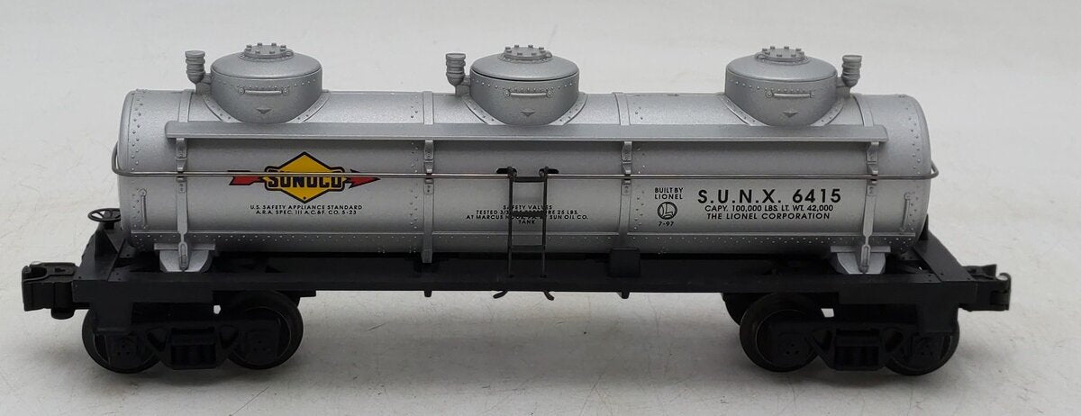 Lionel 6-16152 O Gauge Sunoco 3-Dome Tank Car #6415 EX/Box
