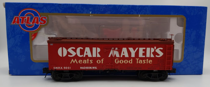 Atlas 8005-1 O Gauge Oscar Mayer 36' Refrigerator Car #5001 (3 Rail) EX/Box