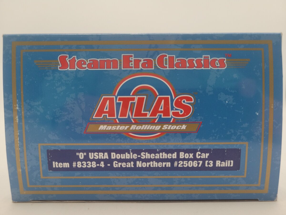 Atlas 8338-4 O Gauge Great Northern USRA Double Sheathed Box Car #25067- 3 Rail EX/Box