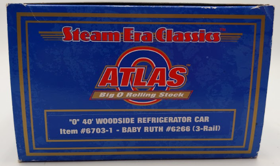 Atlas 6703-1 O Gauge NADX Baby Ruth 40' Woodside Reefer Car #6266 (3-R ...