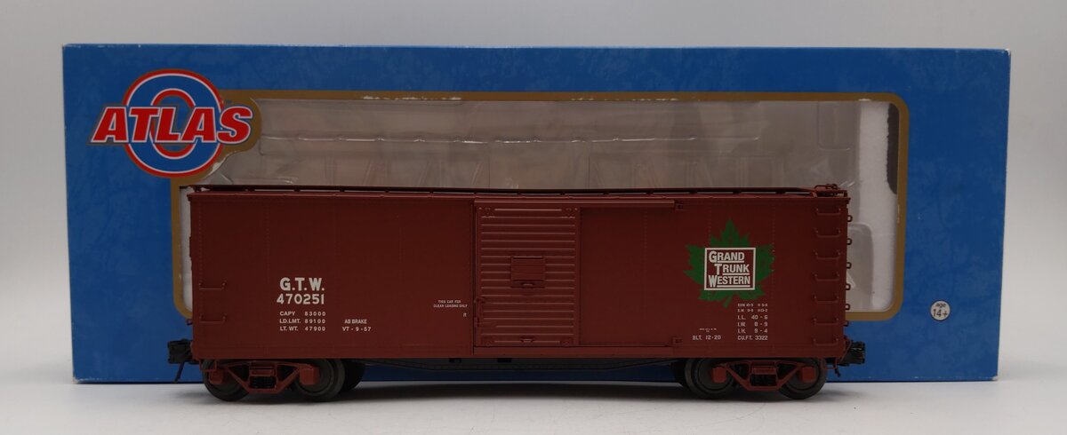 Atlas 8334-1 O Gauge Grand Trunk Western Boxcar #470251 (3-Rail) LN/Box