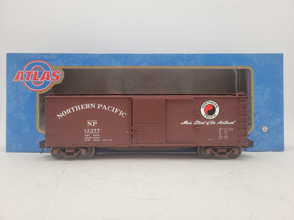 Atlas 8339-4 O Gauge Northern Pacific Box Car #13377- 3 Rail EX/Box