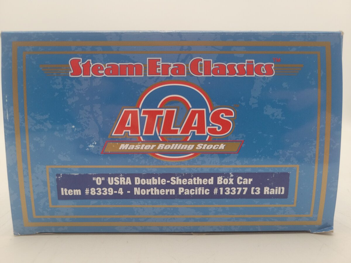 Atlas 8339-4 O Gauge Northern Pacific Box Car #13377- 3 Rail EX/Box