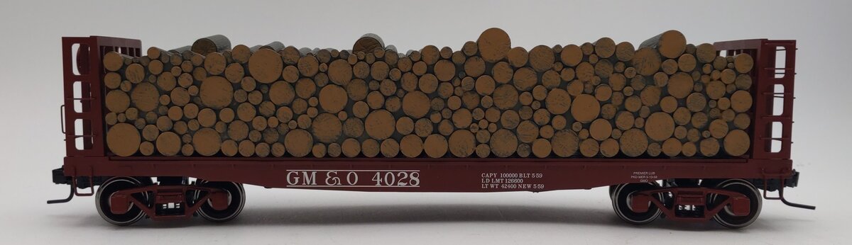 Atlas 7284-4 O Scale Gulf Mobile & Ohio Pulpwood Flat Car #4028 (2 Rail) LN/Box