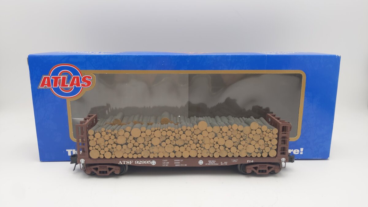 Atlas 6274-2 O Gauge Santa Fe GSC Pulpwood Flatcar #92995 (3 Rail) EX/Box