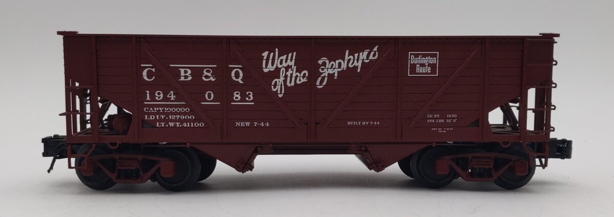 Atlas 6422-4 O CB&Q 50 Ton War Emergency Hopper w/ Coal Load #194083 (3-Rail) LN/Box