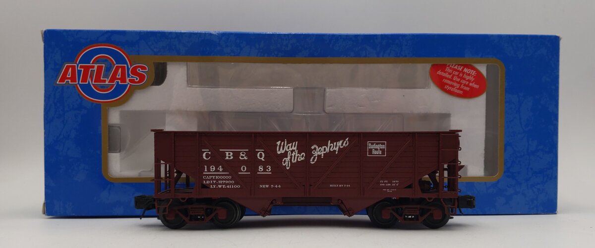 Atlas 6422-4 O CB&Q 50 Ton War Emergency Hopper w/ Coal Load #194083 (3-Rail) LN/Box