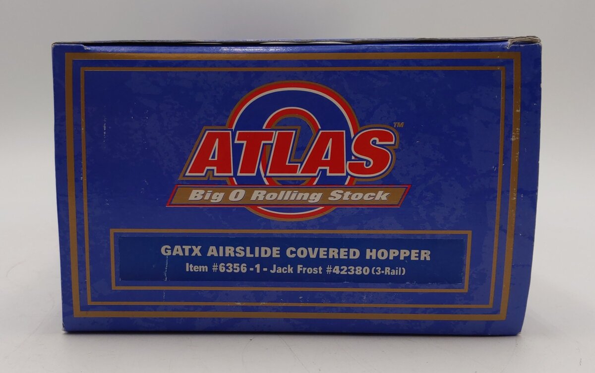 Atlas 6356-1 O Gauge Jack Frost GATX Airslide Covered Hopper #42380 (3 Rail) LN/Box