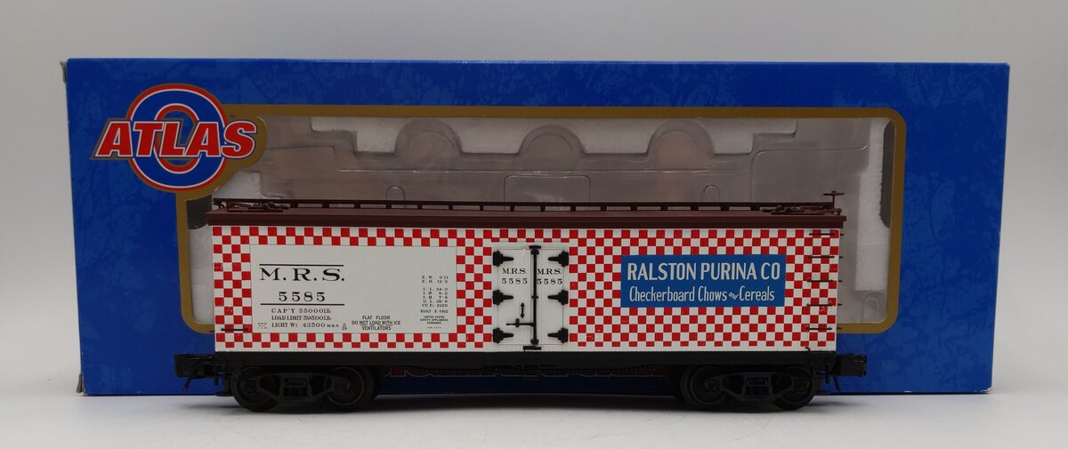 Atlas 6707-1 O Gauge Ralston Purina Woodside Reefer Car #5585 - 3 Rail LN/Box