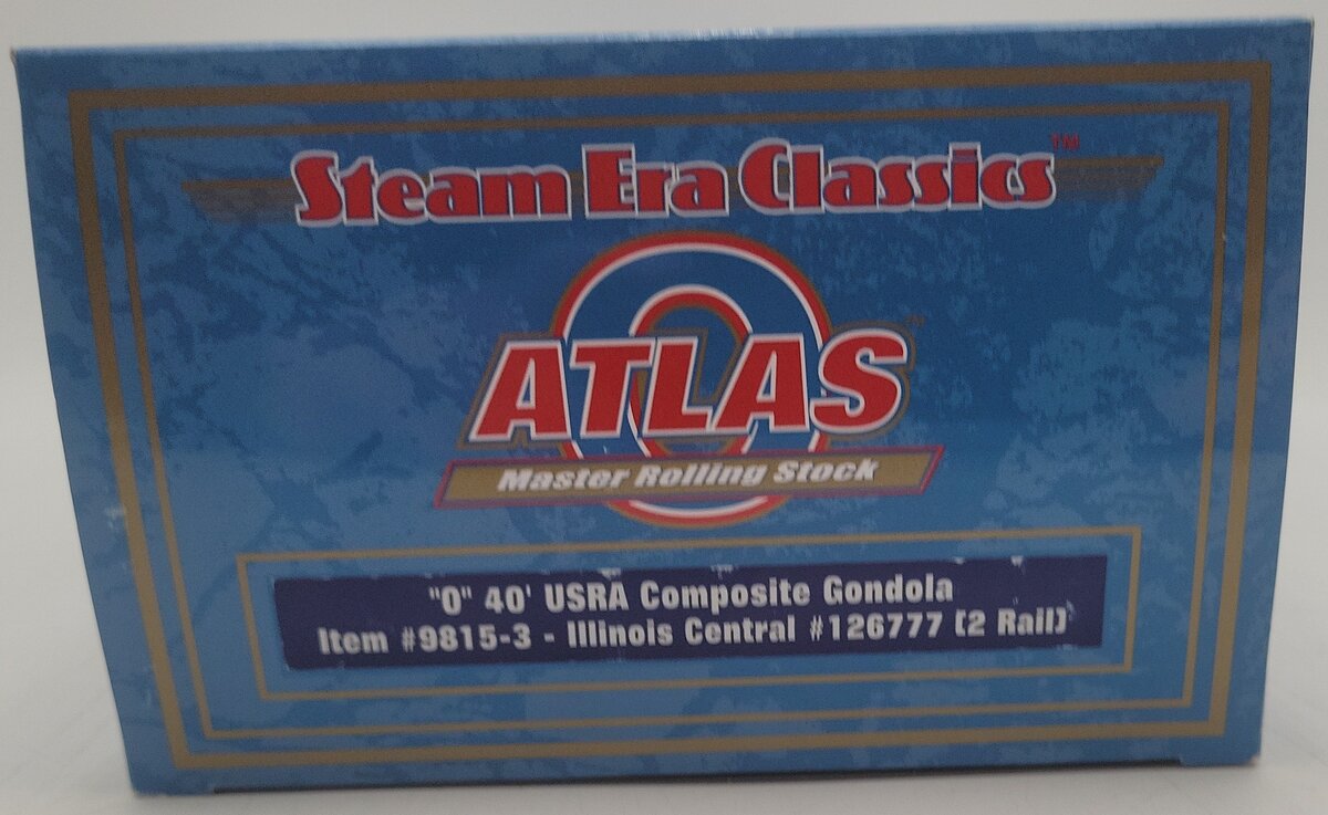 Atlas 9815 O Scale Illinois Central 40' USRA Composite Gondola #126777 (2-Rail) EX/Box