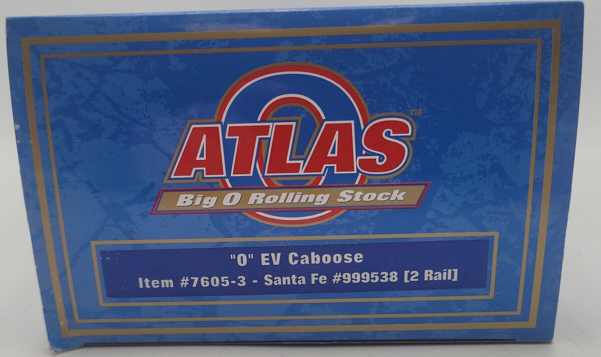 Atlas 7605-3 O Scale Santa Fe EV Caboose #999538 (2-Rail) EX/Box