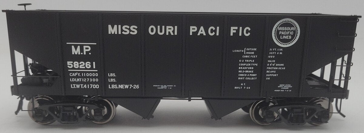 Atlas 9497-3 O Scale Missouri Pacific 55-Ton Coal Hopper Car #58261 (2-Rail) EX/Box