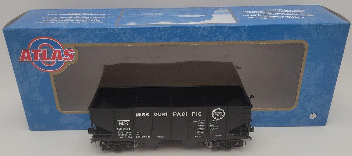 Atlas 9497-3 O Scale Missouri Pacific 55-Ton Coal Hopper Car #58261 (2-Rail) EX/Box