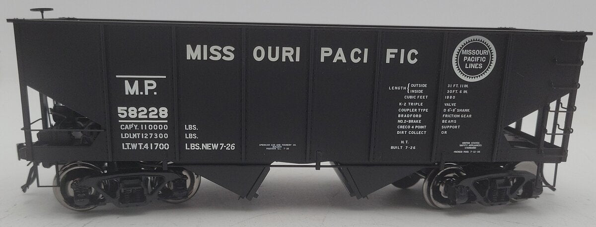 Atlas 9497 O Scale Missouri Pacific 55-Ton Coal Hopper #58266 (2 Rail) EX/Box