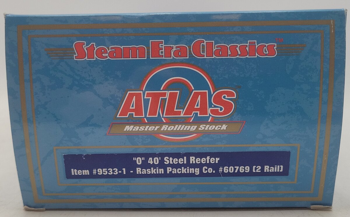 Atlas 9533-1 O Scale Raskin 40' Steel Reefer #60769 (2-Rail) EX/Box
