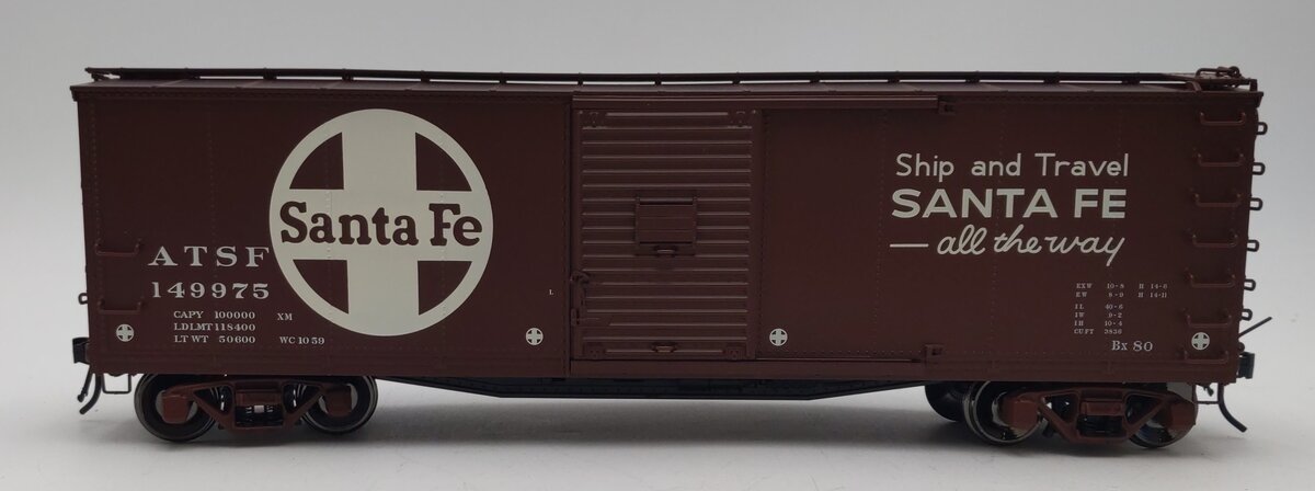 Atlas 9336-1 O Scale Santa Fe Steel Re-Built Box Car #149975 (2 Rail) LN/Box