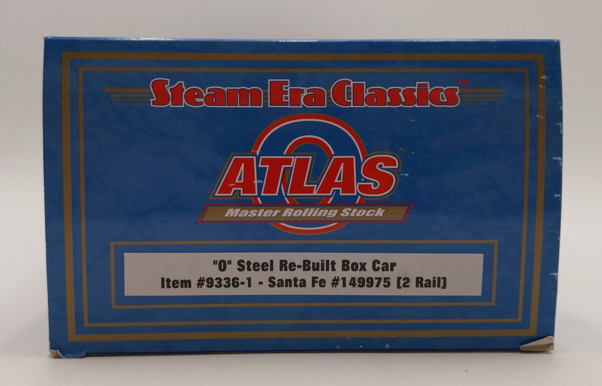 Atlas 9336-1 O Scale Santa Fe Steel Re-Built Box Car #149975 (2 Rail) LN/Box