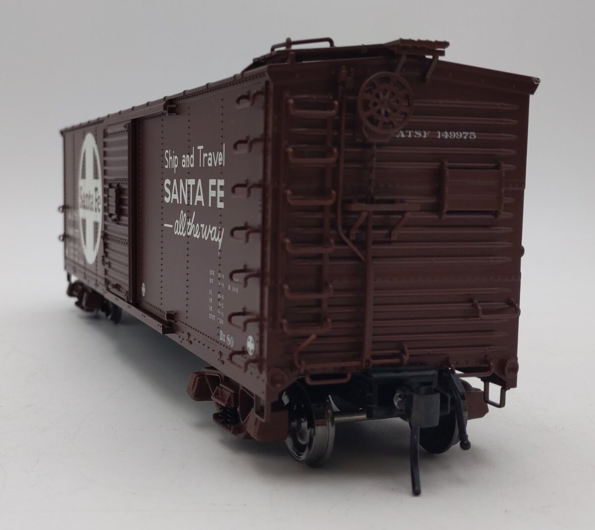 Atlas 9336-1 O Scale Santa Fe Steel Re-Built Box Car #149975 (2 Rail) LN/Box