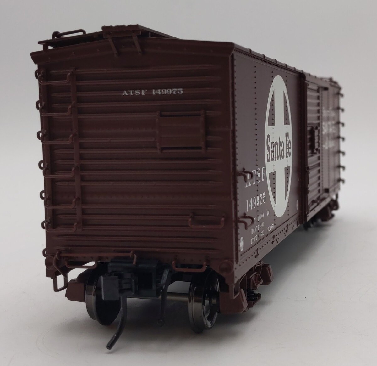 Atlas 9336-1 O Scale Santa Fe Steel Re-Built Box Car #149975 (2 Rail) LN/Box