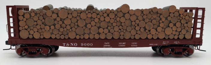 Atlas 7288-1 O Scale T&NO Pulpwood Flatcar #9000 (2 Rail) EX/Box
