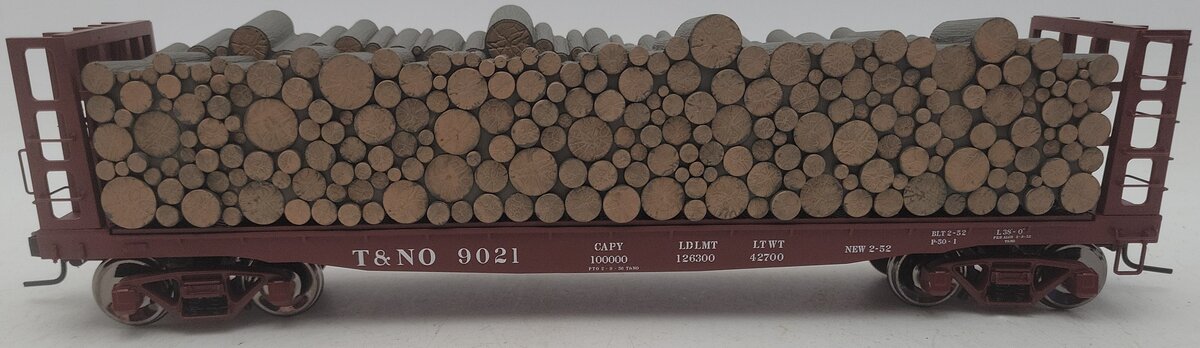 Atlas 7288-3 O Scale T&NO Pulpwood Flatcar #9021 (2-Rail) EX/Box