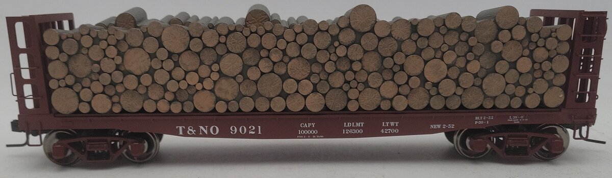 Atlas 7288-3 O Scale T&NO Pulpwood Flatcar #9021 (2-Rail) EX/Box