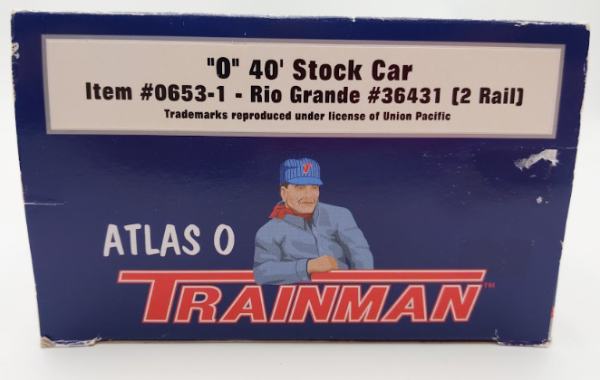 Atlas 0653-1 O Scale Rio Grande 40' Stock Car #36431 (2 Rail) LN/Box