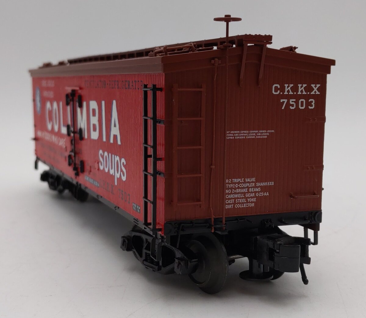 Atlas 6726-2 O Gauge Columbia Soup Woodside Refrigerator Car #7503 3-Rail LN/Box