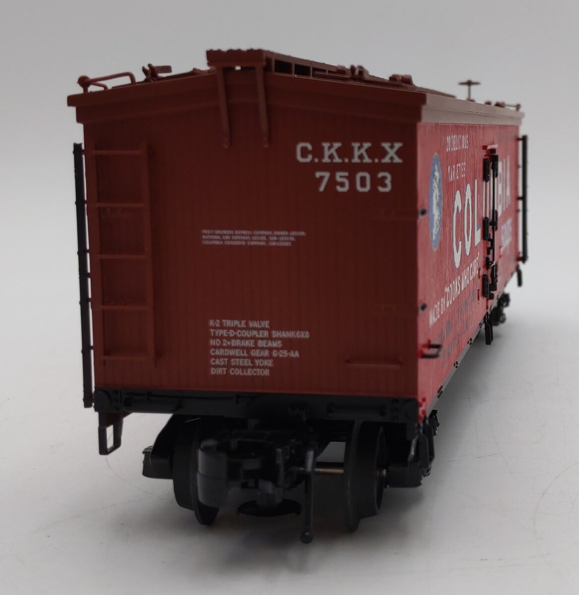 Atlas 6726-2 O Gauge Columbia Soup Woodside Refrigerator Car #7503 3-Rail LN/Box