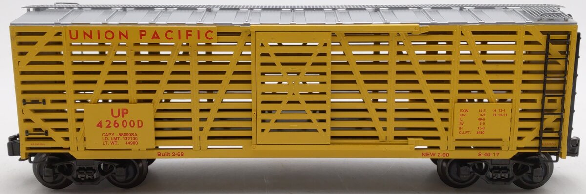 K-Line K763-2112 O Gauge Union Pacific Classic Stock Car #42600 EX/Box