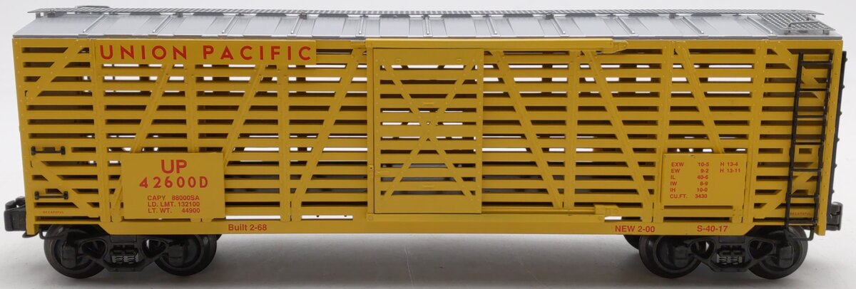 K-Line K763-2112 O Gauge Union Pacific Classic Stock Car #42600 EX/Box