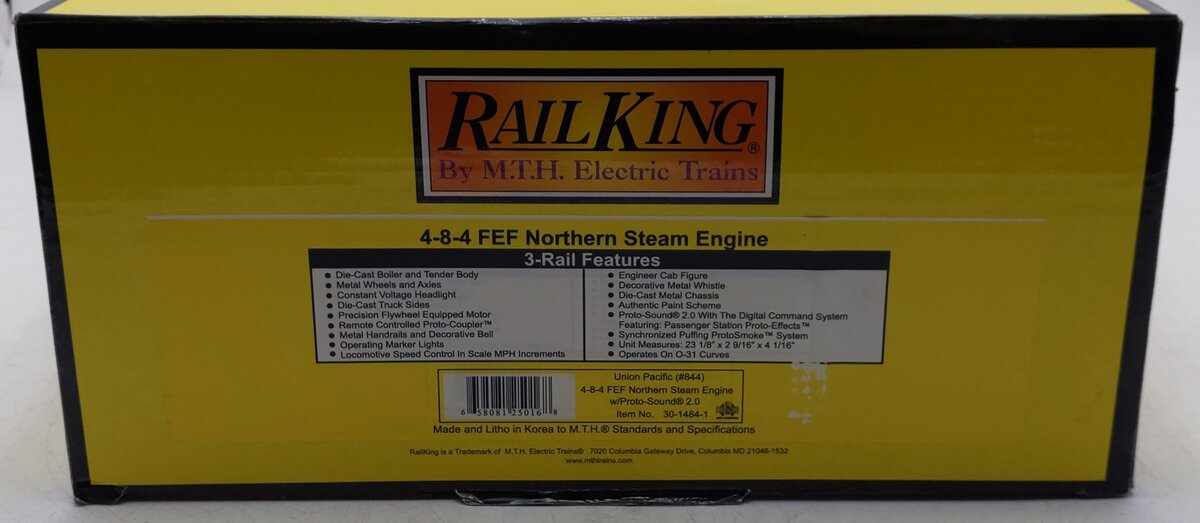 MTH 30-1484-1 Union Pacific 4-8-4 FEF Northern Steam Engine with PS2 ...