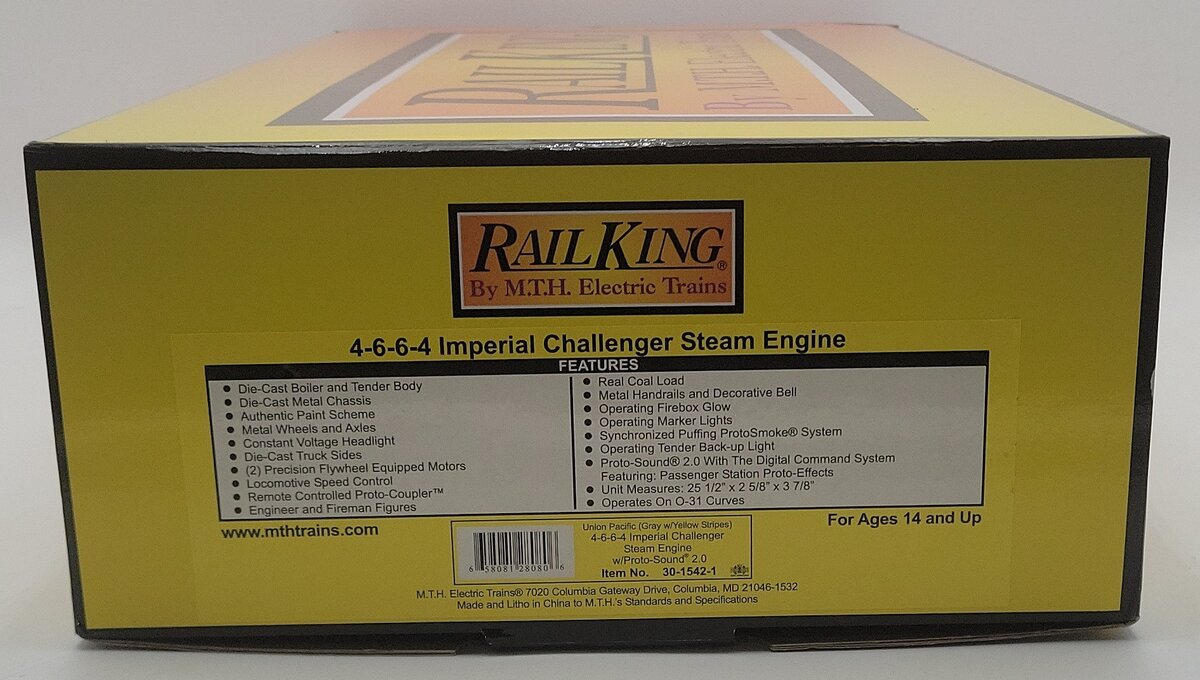 MTH 30-1542-1 Union Pacific 4-6-6-4 Imperial Challenger Steam Engine w/PS2 #3979 EX/Box