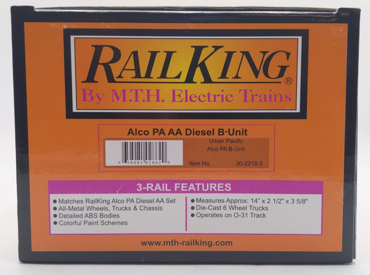 MTH 30-2218-3 Union Pacific Alco PA B Unit Non-Powered Diesel Engine #607B EX/Box