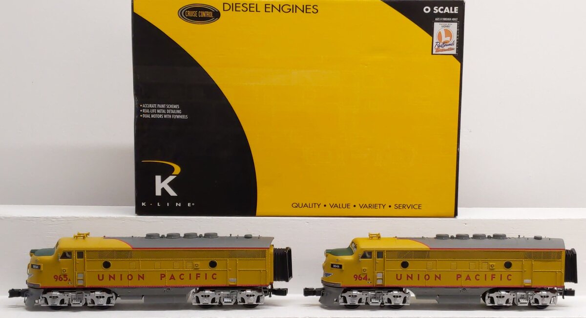 K-Line K25901 O Union Pacific F-3 AA Diesel Locomotive Set w/TMCC EX/Box